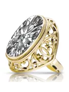 Ring Vintage Jewlery Zircon 14K Yellow gold vrc184y